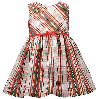 Toddler Girl Bonnie Jean Plaid Taffeta Dress & Knit Coat