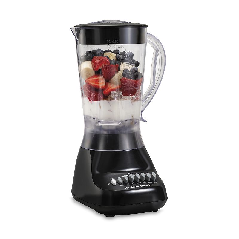 Hamilton Beach 10 Speed 56 Ounce Plastic Jar Smooth Blender in Black