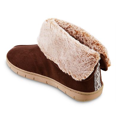 Women's isotoner Faux Fur Boot Slipper Made with Recycled Microsuede