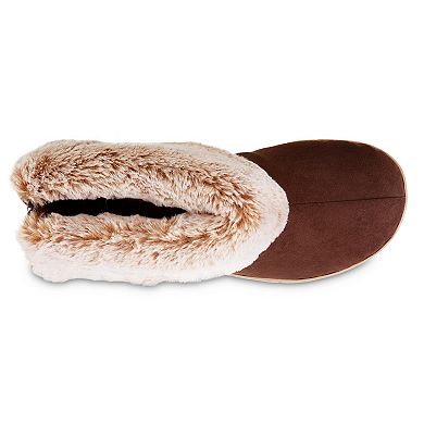 Women's isotoner Faux Fur Boot Slipper Made with Recycled Microsuede
