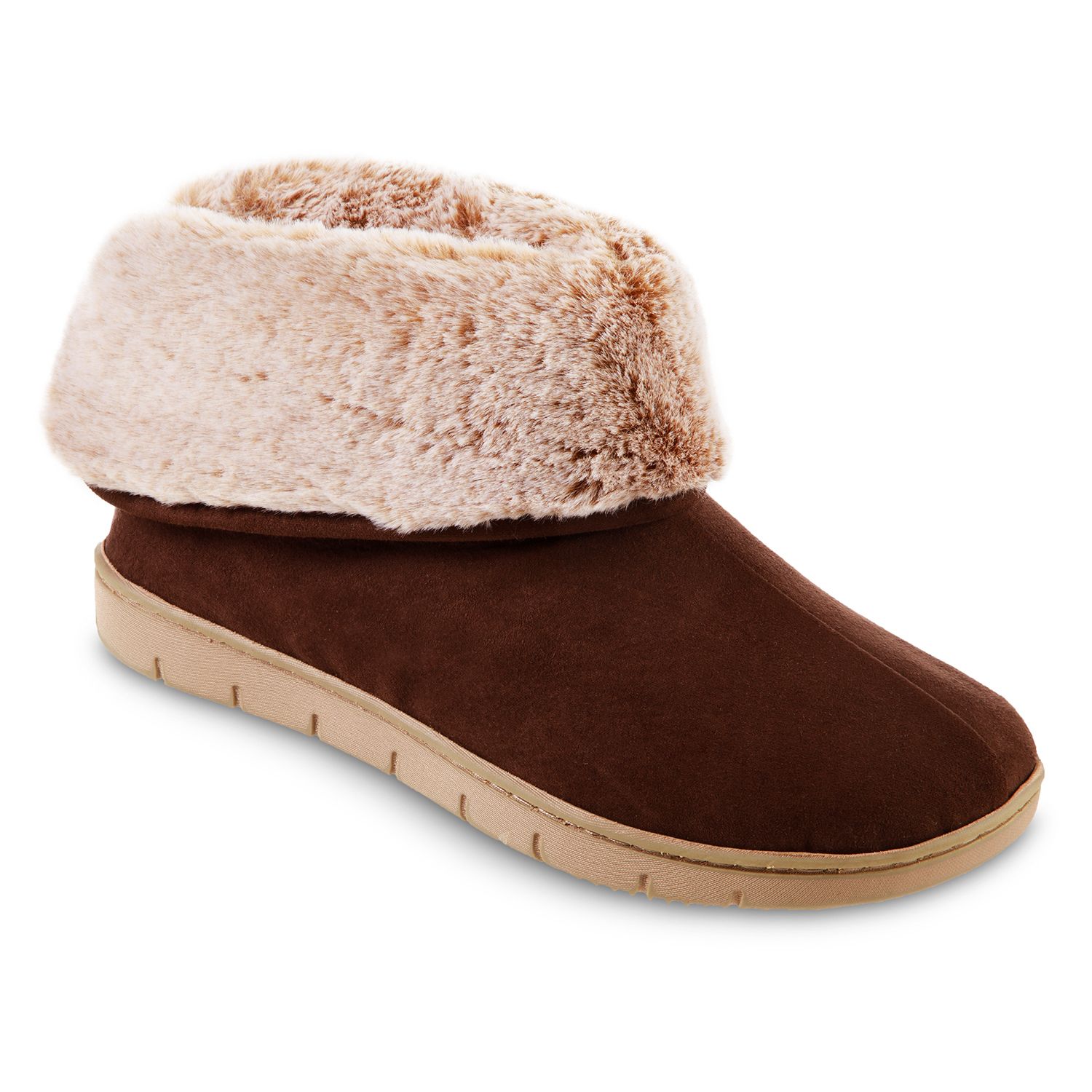 isotoner faux fur boot slippers