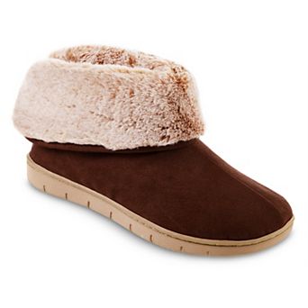 Women's isotoner Faux Fur Boot Slipper Made with Recycled Microsuede