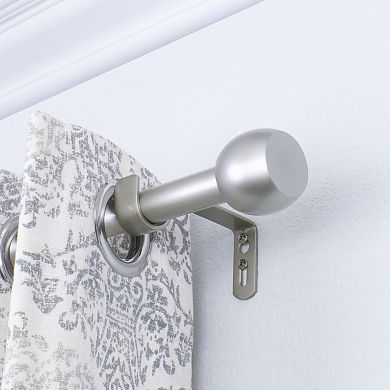 Decopolitan 1" Diameter 18-36" Barrel Knob Adjustable Curtain Rod Set