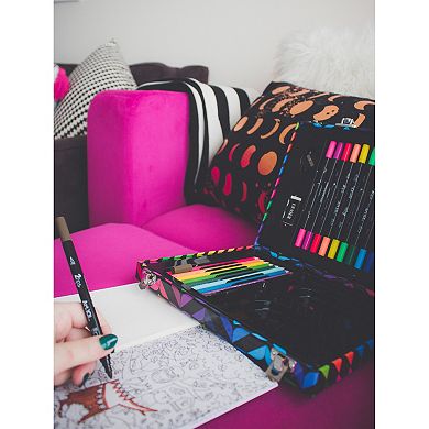 Art 101 Coloring Travel Art Set with 24 Pieces in a Colorful Carrying Case
