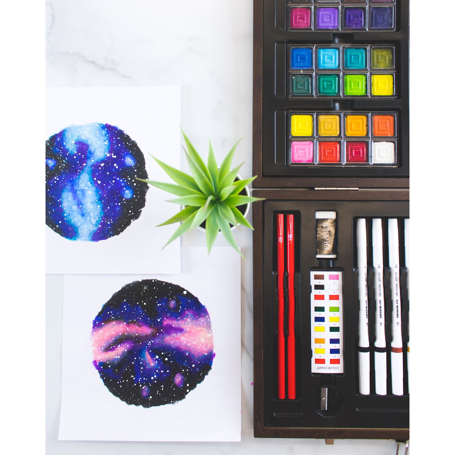 Art 101 Multimedia Illustration 85 Piece Wood Art Set Featuring