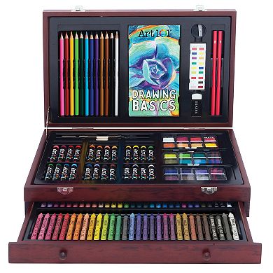 Art 101 Draw, Color, and Paint 136 Piece Multimedia Wood Art Set