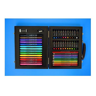 Art 101 58 Piece Art Set in a Colorable Convenient Wood Carrying Case