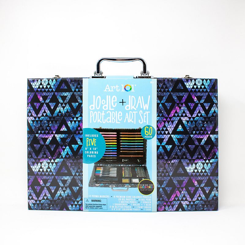Art 101 Doodle and Draw Multifunctional Art Set / Kit in Portable Case for Beginner Artist Children to Adults