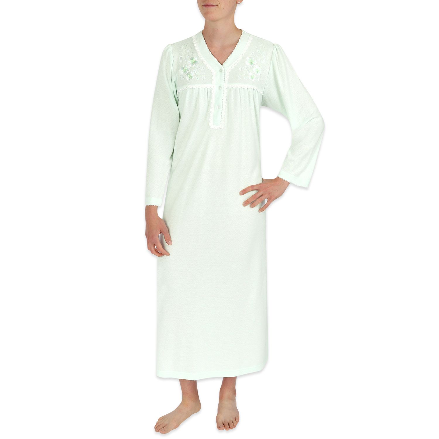 miss elaine long sleeve nightgowns
