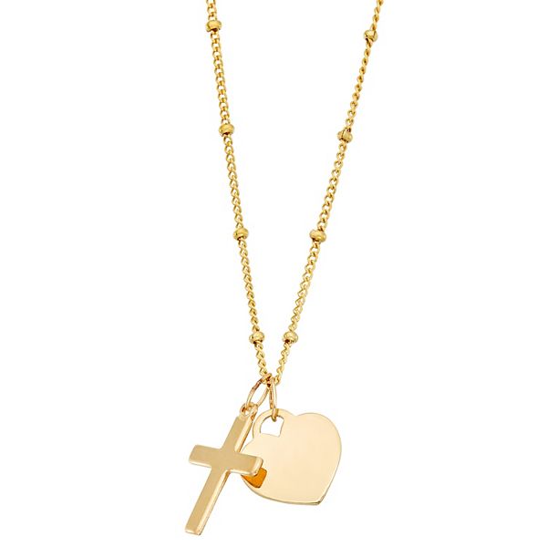 Heart and Cross Charms Giving Necklace, 35