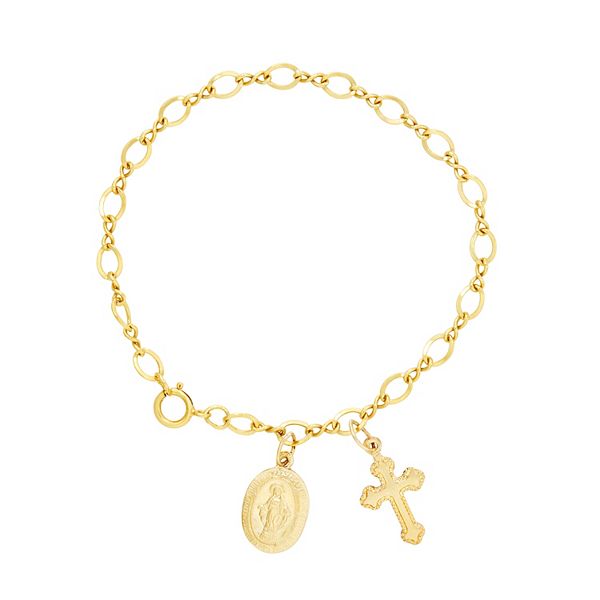  Virgin Mary Chain Gold Bracelet For Women Girl,La