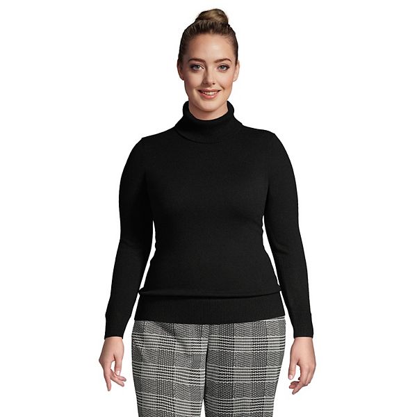 Plus Size Lands' End Cashmere Turtleneck Sweater