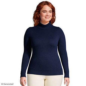 Plus Size Lands' End Cashmere Turtleneck Sweater
