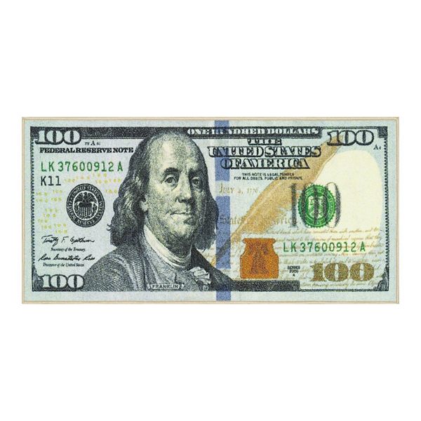 Ottomanson Siesta Collection 100 Dollar Bill Design Rug