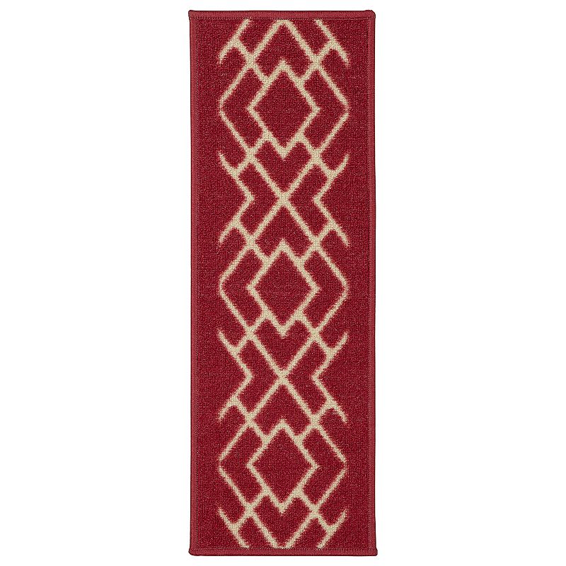 37251222 Ottomanson Ottohome Patterned Stair Treads, Red, 7 sku 37251222