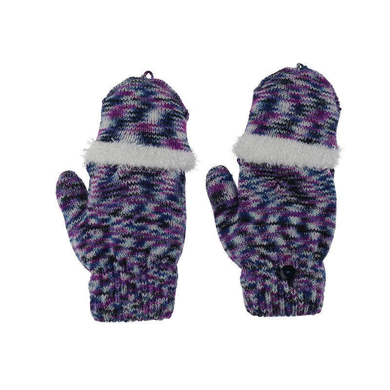 Girls 4-16 Elli by Capelli Space Dye Flip Top Mitten Gloves, Size: 4-6X, Co