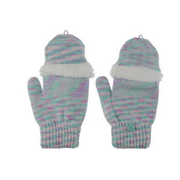 Girls 4-16 Elli by Capelli Space Dye Flip Top Mitten Gloves