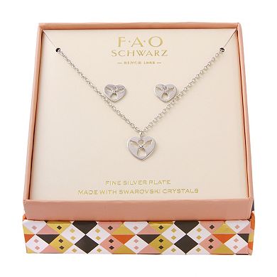 FAO Schwarz Angel Heart Pendant & Earring Set