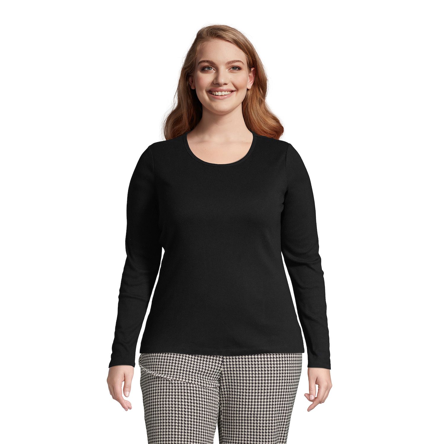 Image for Lands' End Plus Size Long Sleeve Crewneck Tee at Kohl's.