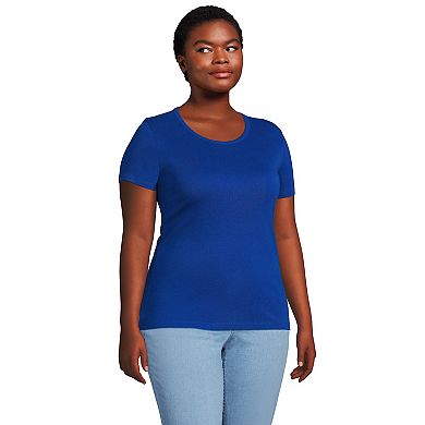 Plus Size Lands' End All Cotton Crewneck Tee