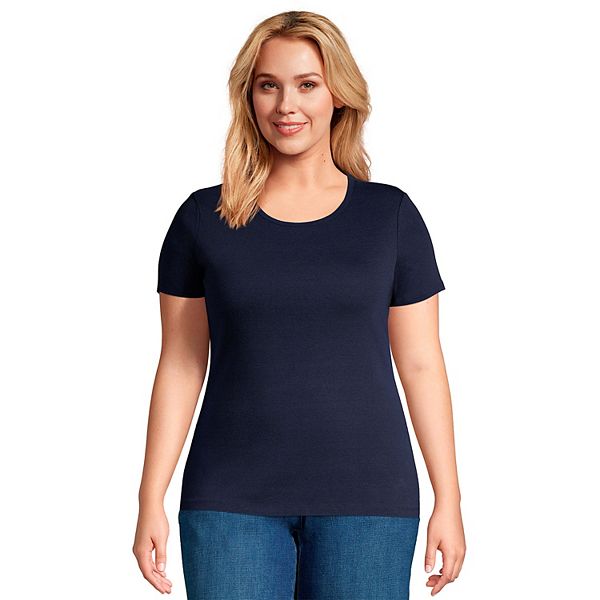 Plus Size Lands' End All-Cotton Crewneck Tee