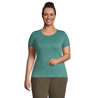 Plus Size Lands' End All-Cotton Crewneck Tee