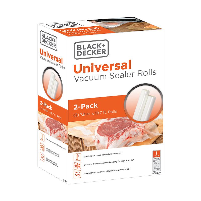 BLACK+DECKER Universal Vacuum Sealer Roll 2-pk, Multicolor