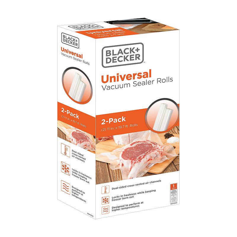 BLACK+DECKER Universal Vacuum Sealer Roll 2-pk, Multicolor
