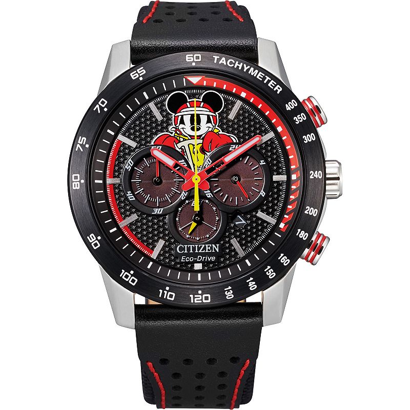 Disney's Mickey Mouse Men's Racer Strap Chronograph Watch by Citizen - CA4439-07W, Size: Large, Black