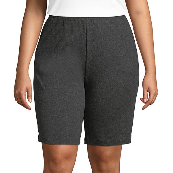 Plus Size Lands' End Sport High Waist Pull-On Shorts