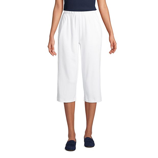 Capri Linen Pants For Women Wide Leg Casual Summer Palazzo Pants High Waisted Beach Tousers With Pockets