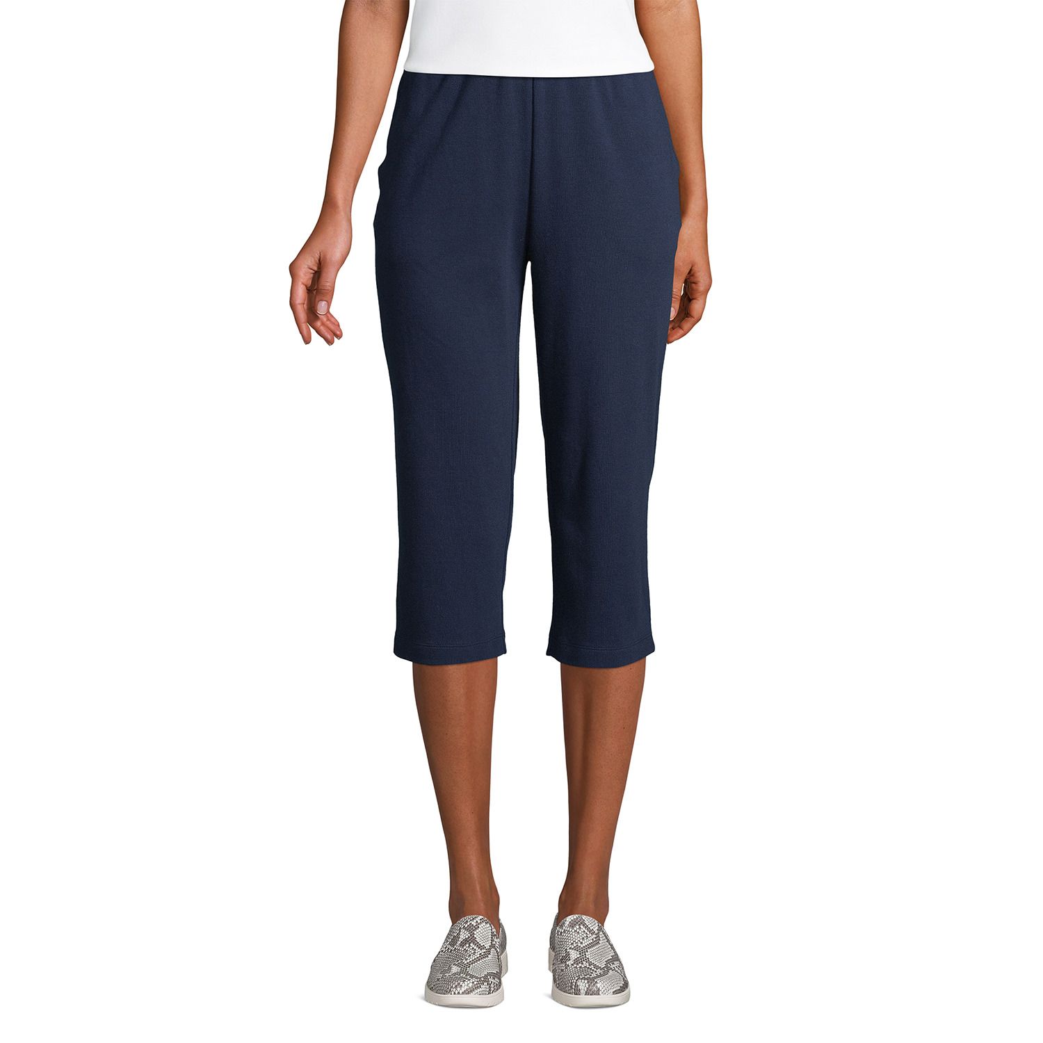 women's elastic waist capris