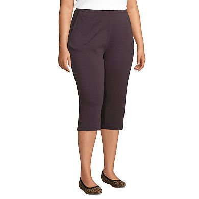 Plus Size Lands' End Sport High Waist Pull-On Capri Pants