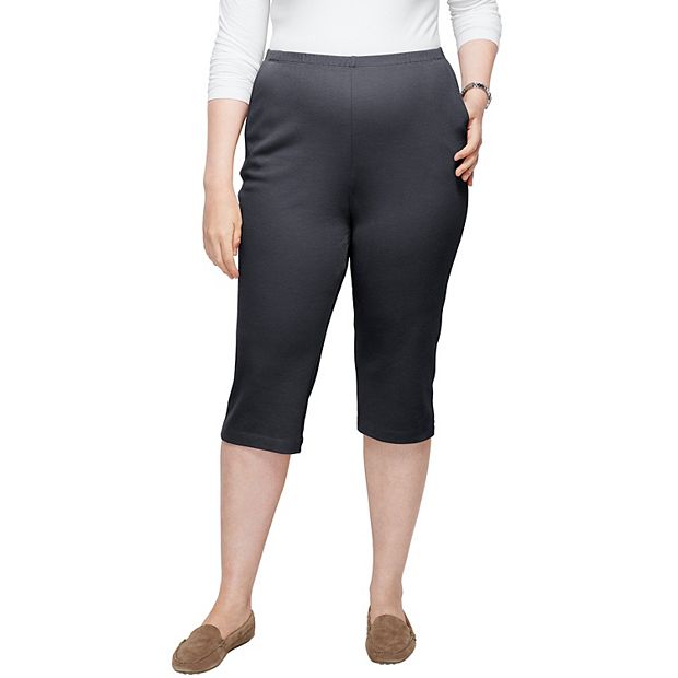 Plus Size Casual Pants, Women's Plus Solid Elastic High, 48% OFF