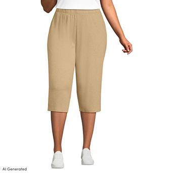 Plus Size Lands' End Sport High Waist Pull-On Capri Pants
