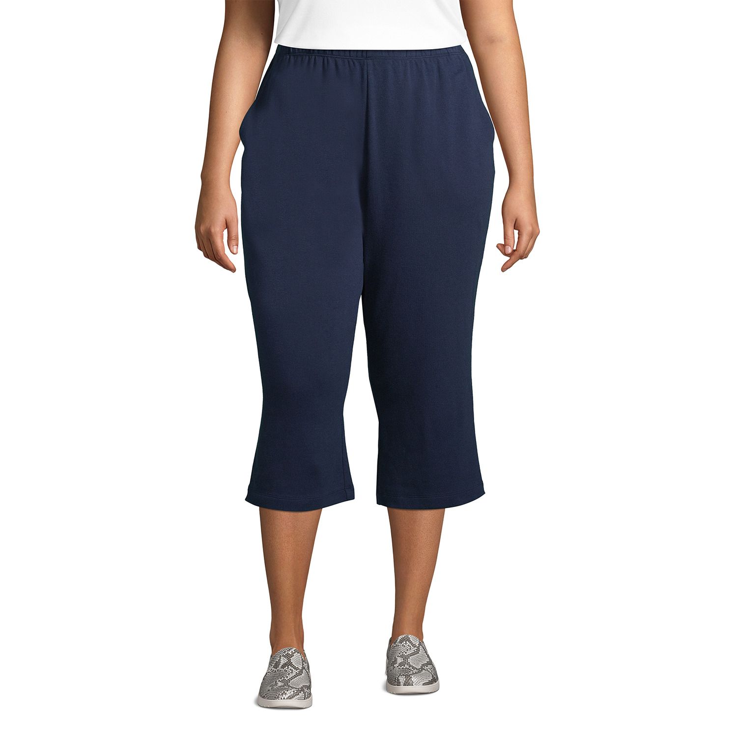 plus size jersey knit capris