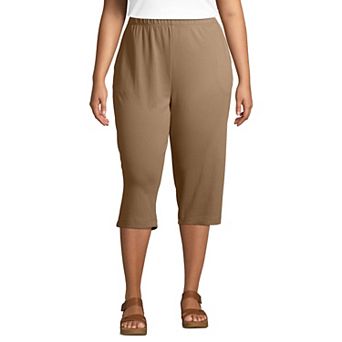 Plus Size Lands' End Sport High Waist Pull-On Capri Pants