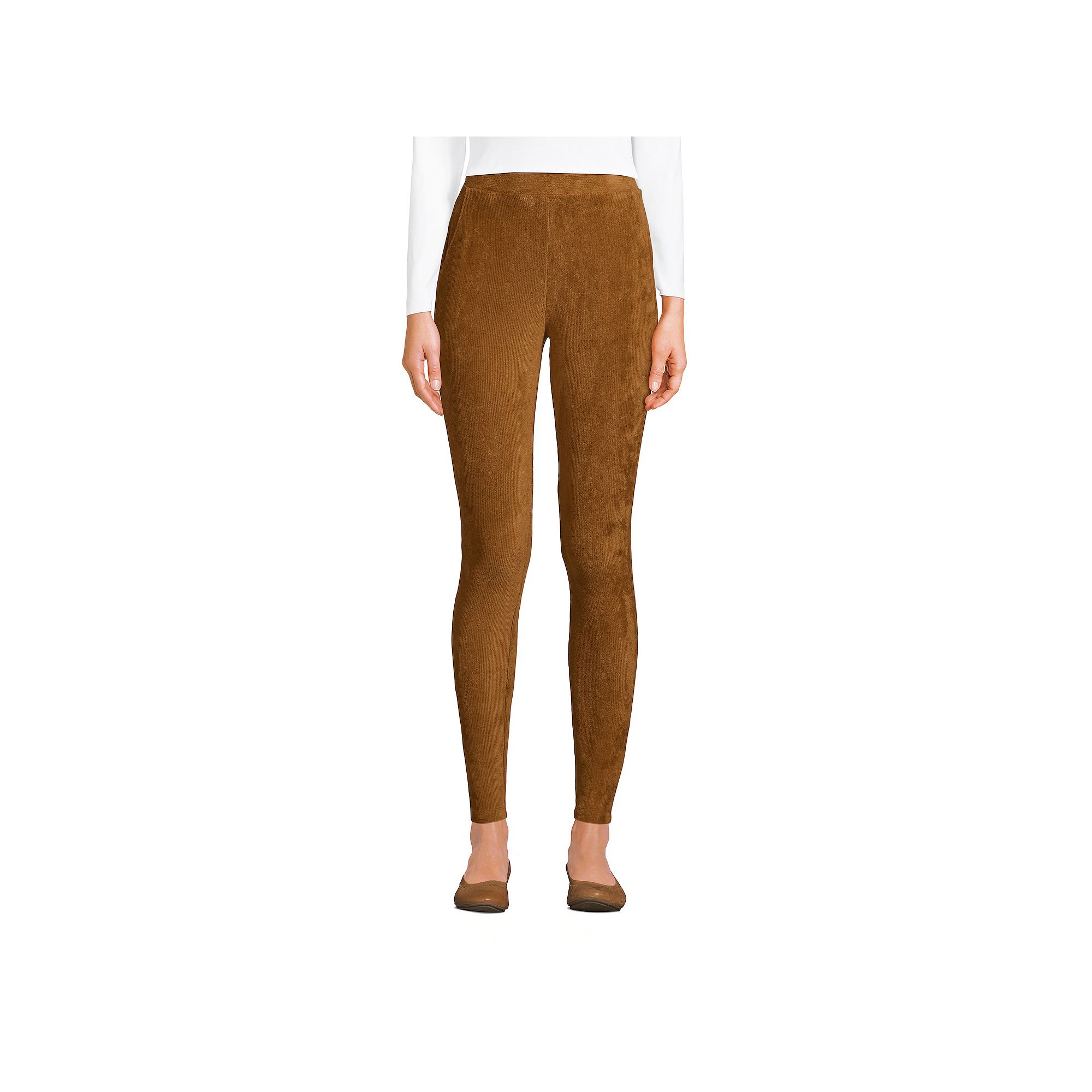 Womens Lands End Sport High-Rise Corduroy Leggings, Size: Large Tall, Cor