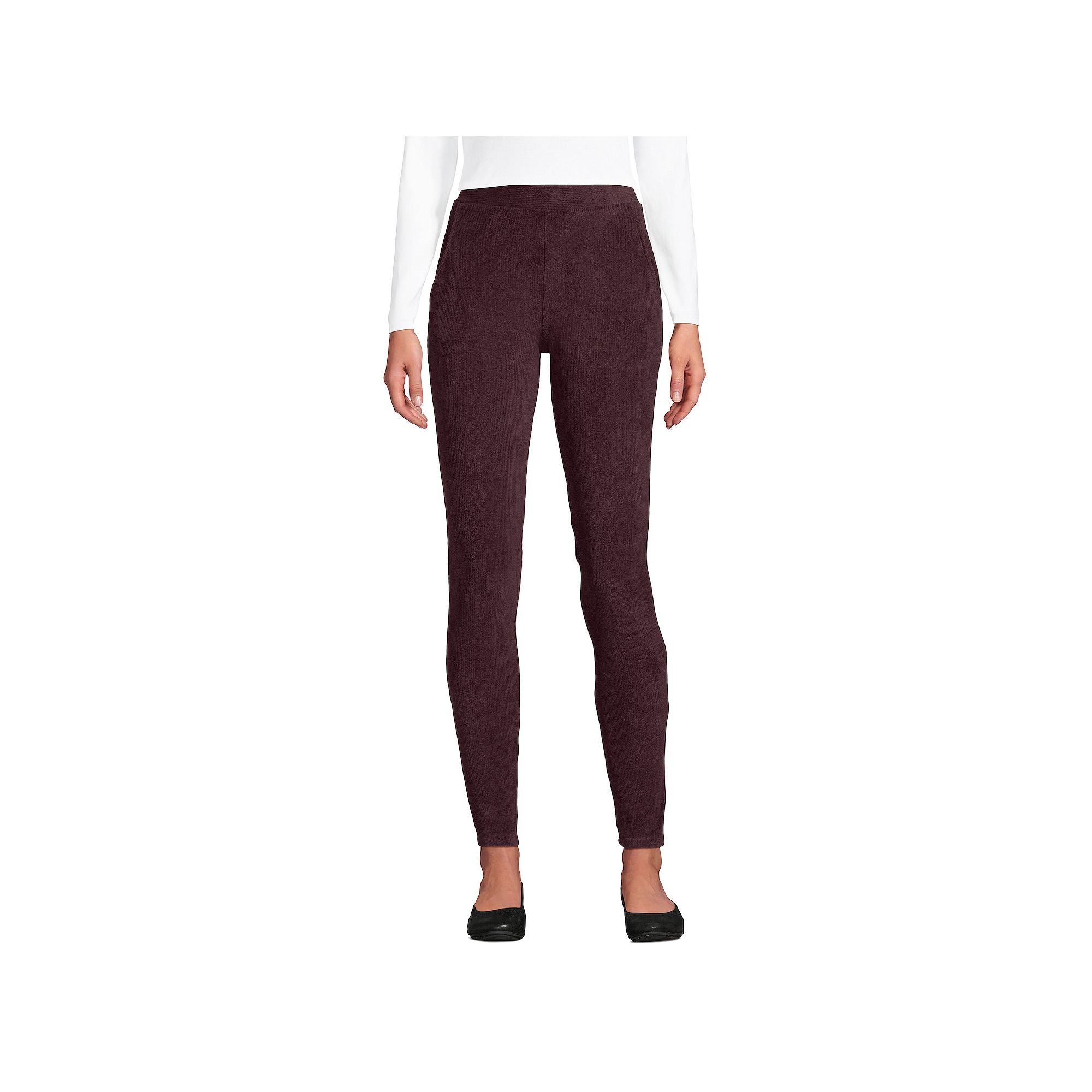 Womens Lands End Sport High-Rise Corduroy Leggings, Size: Medium Tall, Bl