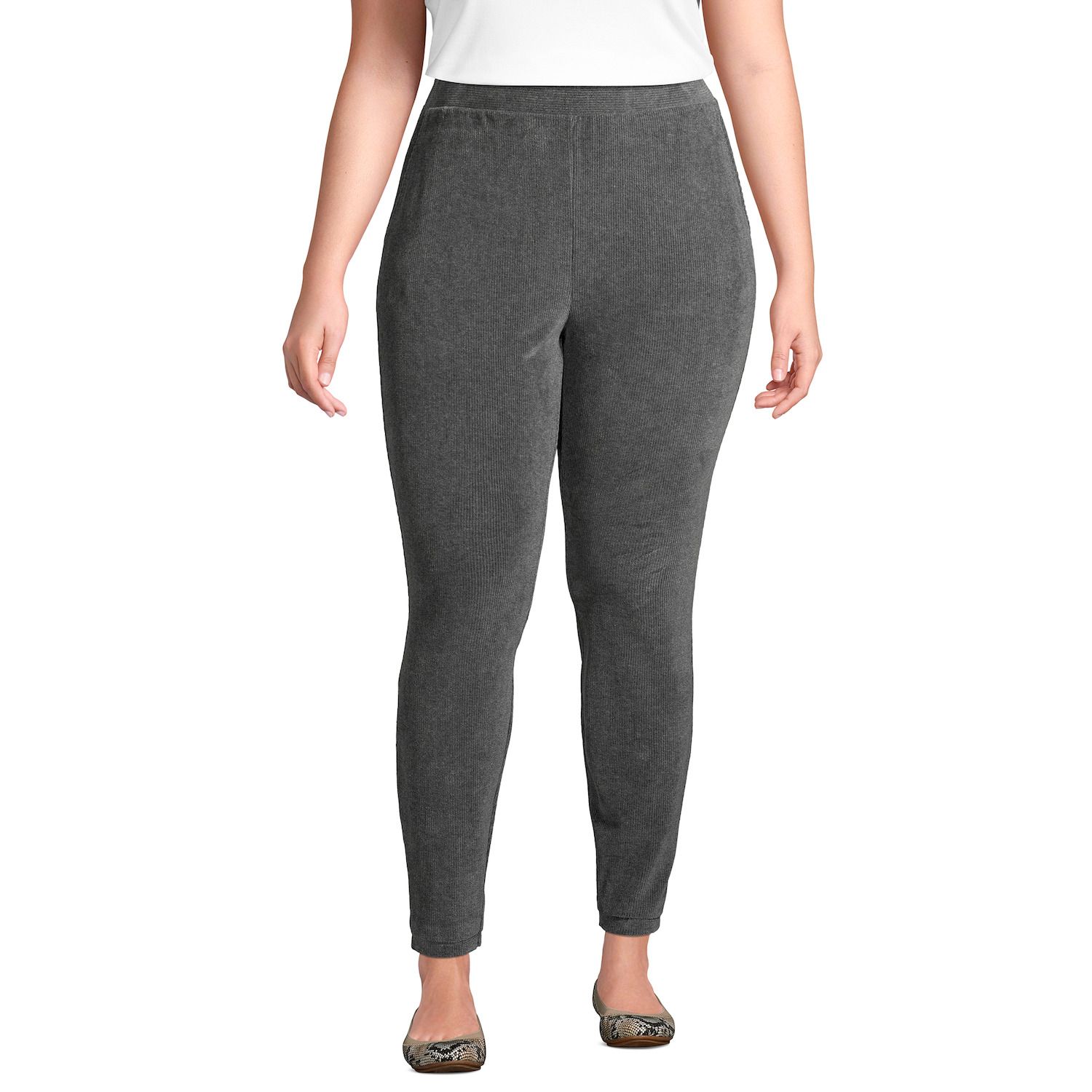 Image for Lands' End Plus Size Sport Knit High-Waisted Corduroy Leggings at Kohl's.