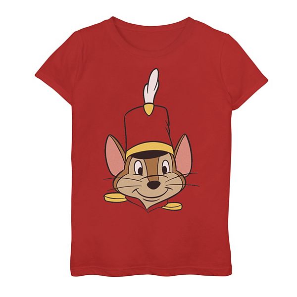 Girls 7 16 Disney Dumbo Timothy Q Mouse Big Face Tee