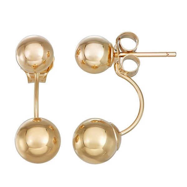 Taylor Grace 10K Gold Double Ball Front Back Earring