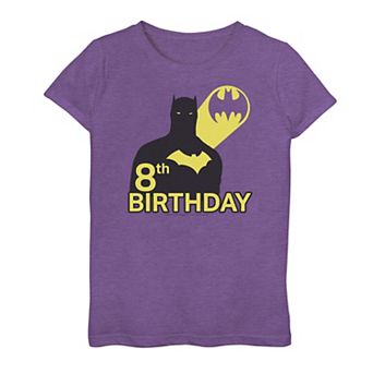 Girls 7-16 DC Comics Batman 8th Birthday Silhouette Tee