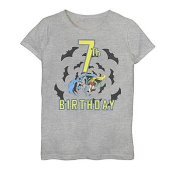 Girls 7-16 Batman & Robin 7th Birthday Tee