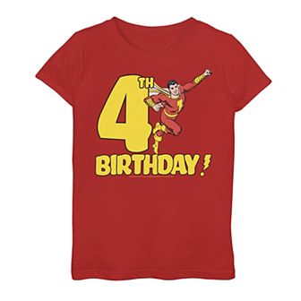Girls 7-16 Shazam 4Th Birthday Tee