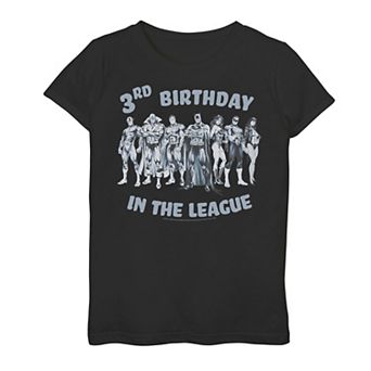 Girls 4-16 Justice League 3rd Birthday Tee