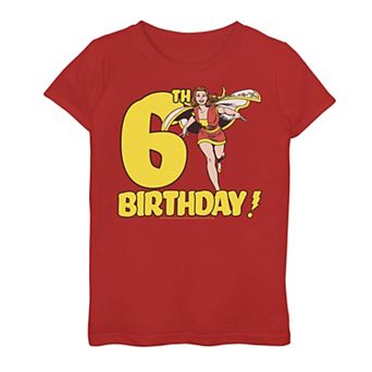 Girls 7-16 Miss Shazam 6th Birthday Tee