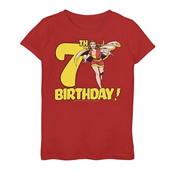 Girls 7-16 Miss Shazam 7th Birthday Tee
