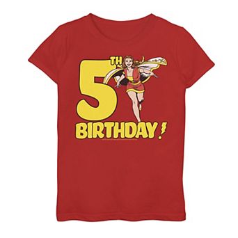 Girls 7-16 Miss Shazam 5th Birthday Tee
