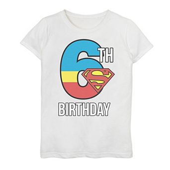 Girls 4-16 Superman 6th Birthday Tee